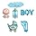 FOIL BALLOON ITS A BOY 5PC SET WITH UNICPRN