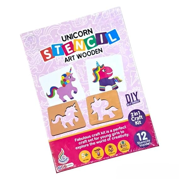 UNICORN STENCIL ART WOODEN