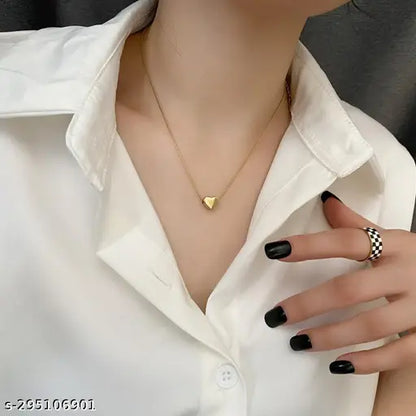 Elegant  korean Gold Heart Pendant Necklace For women & girls