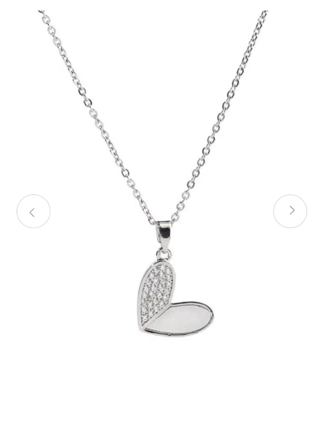 Artificial stone studded heart necklace