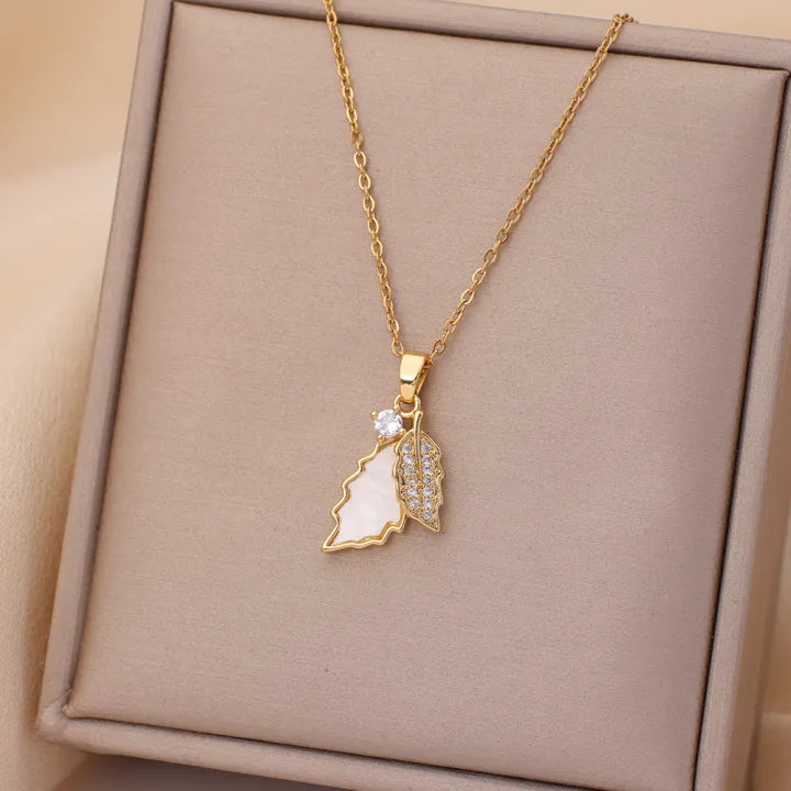 Non Tarnish Stainless Steel 18k Gold Zircon pendant